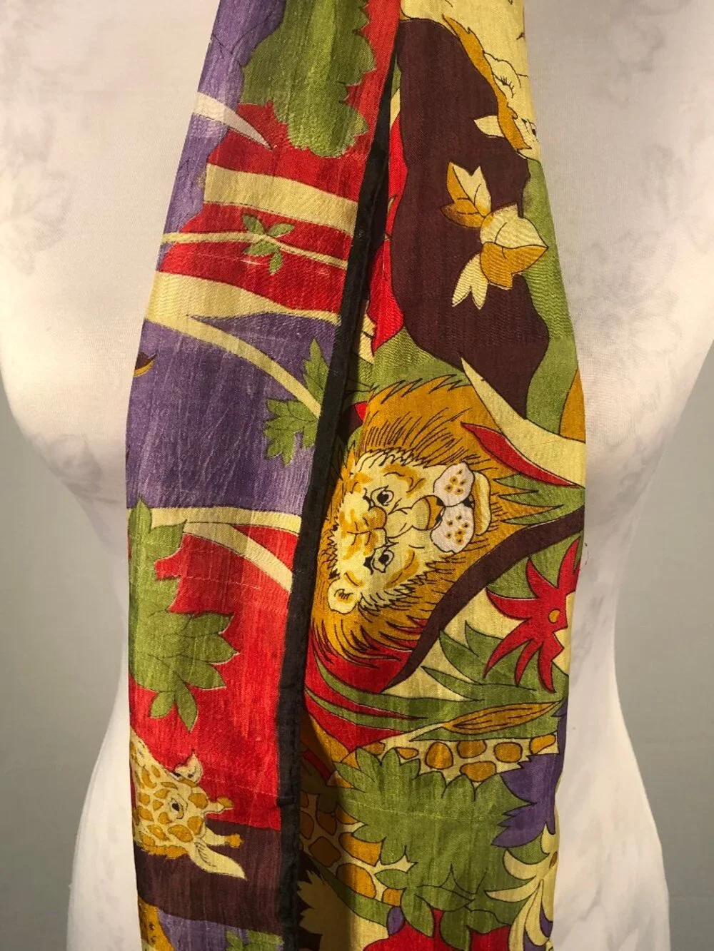 Vintage Safari Animal Print Scarf 69 x 11 1/4 | Resort Glamour